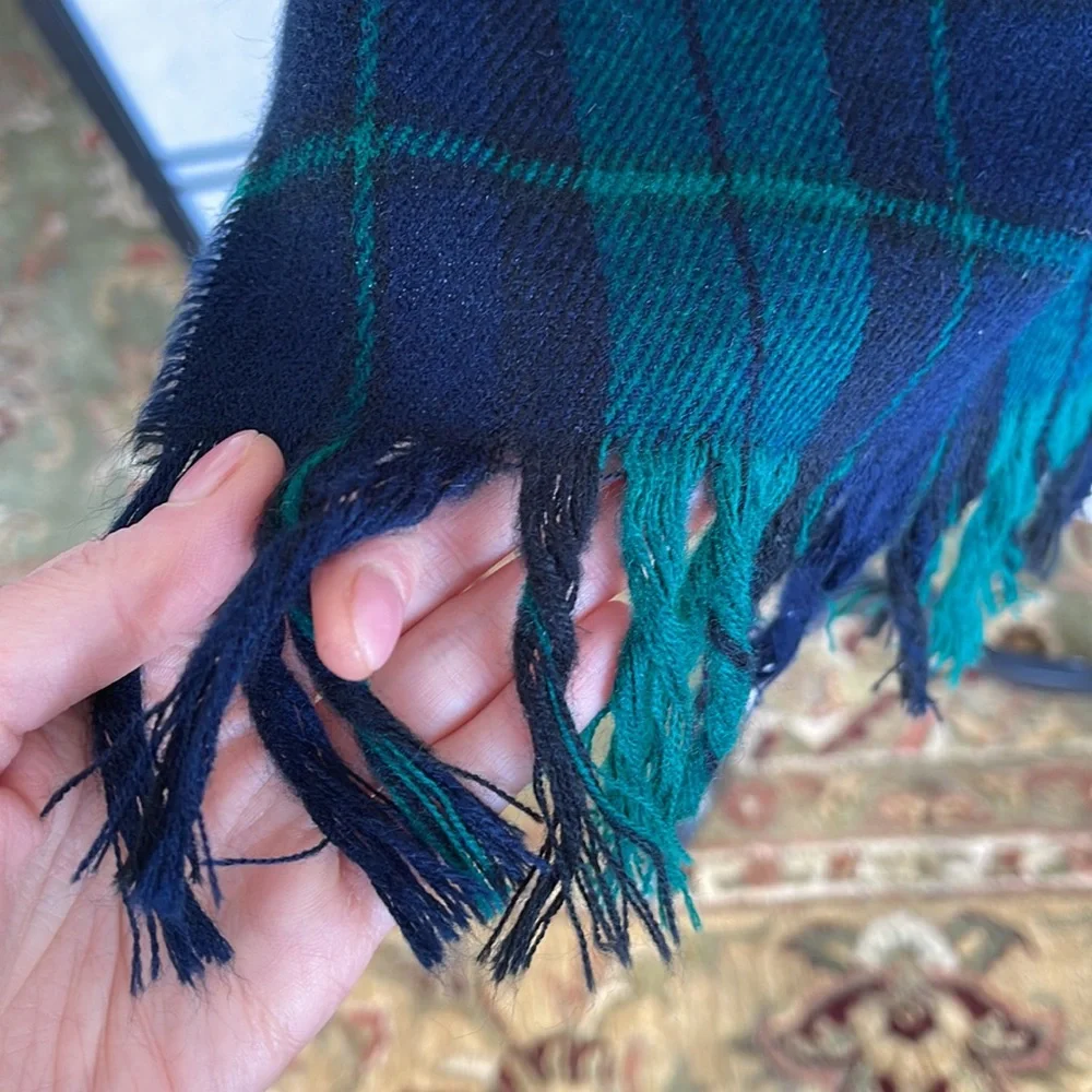 Vintage Christian Dior Green Blue Italy Scarf